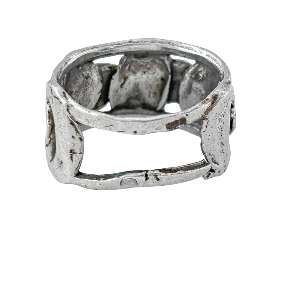 Vintage Sterling Silver 925 Abstract Openwork Ring Size 7.5